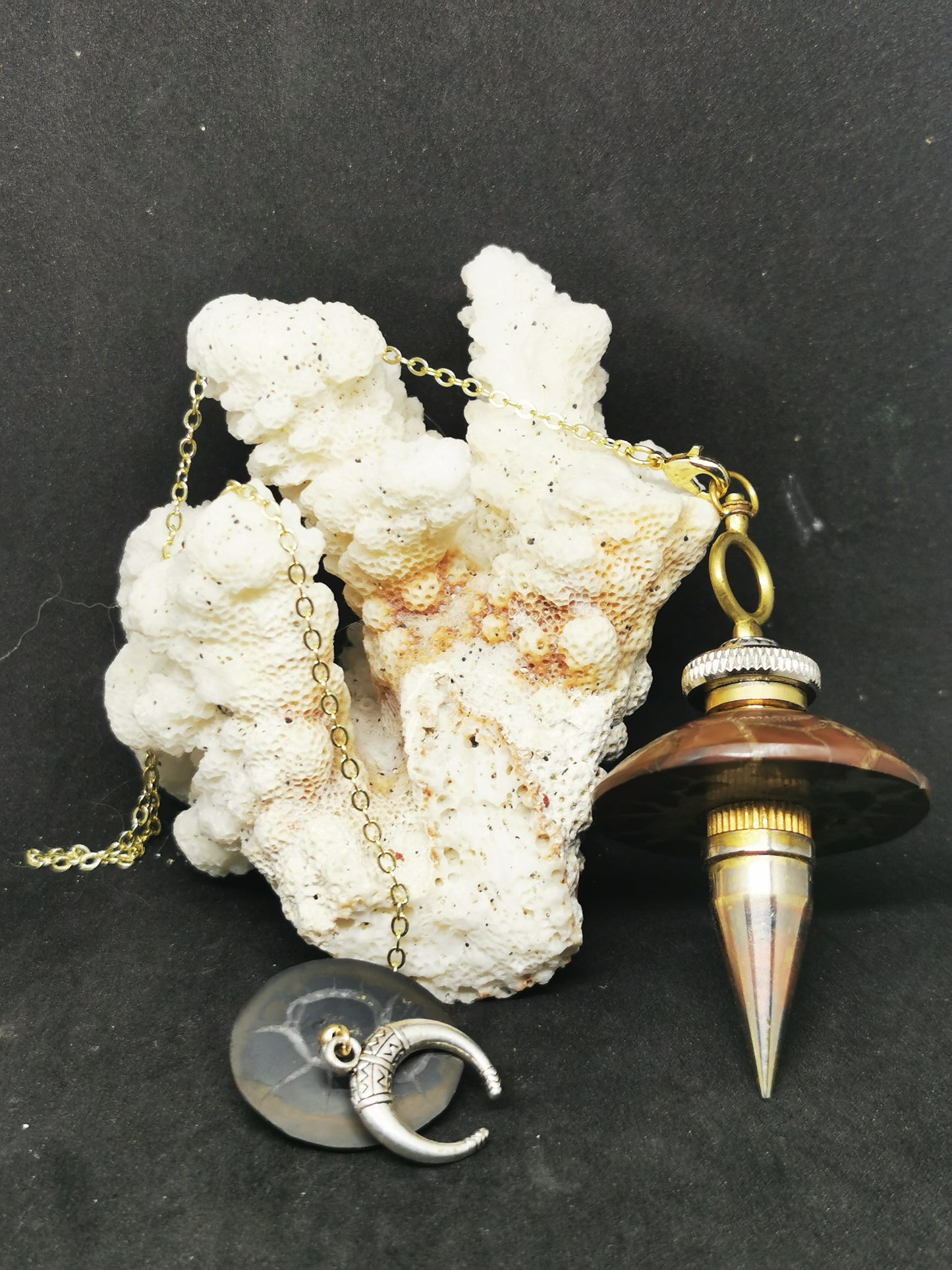 Pendule en septaria "bienveillance"