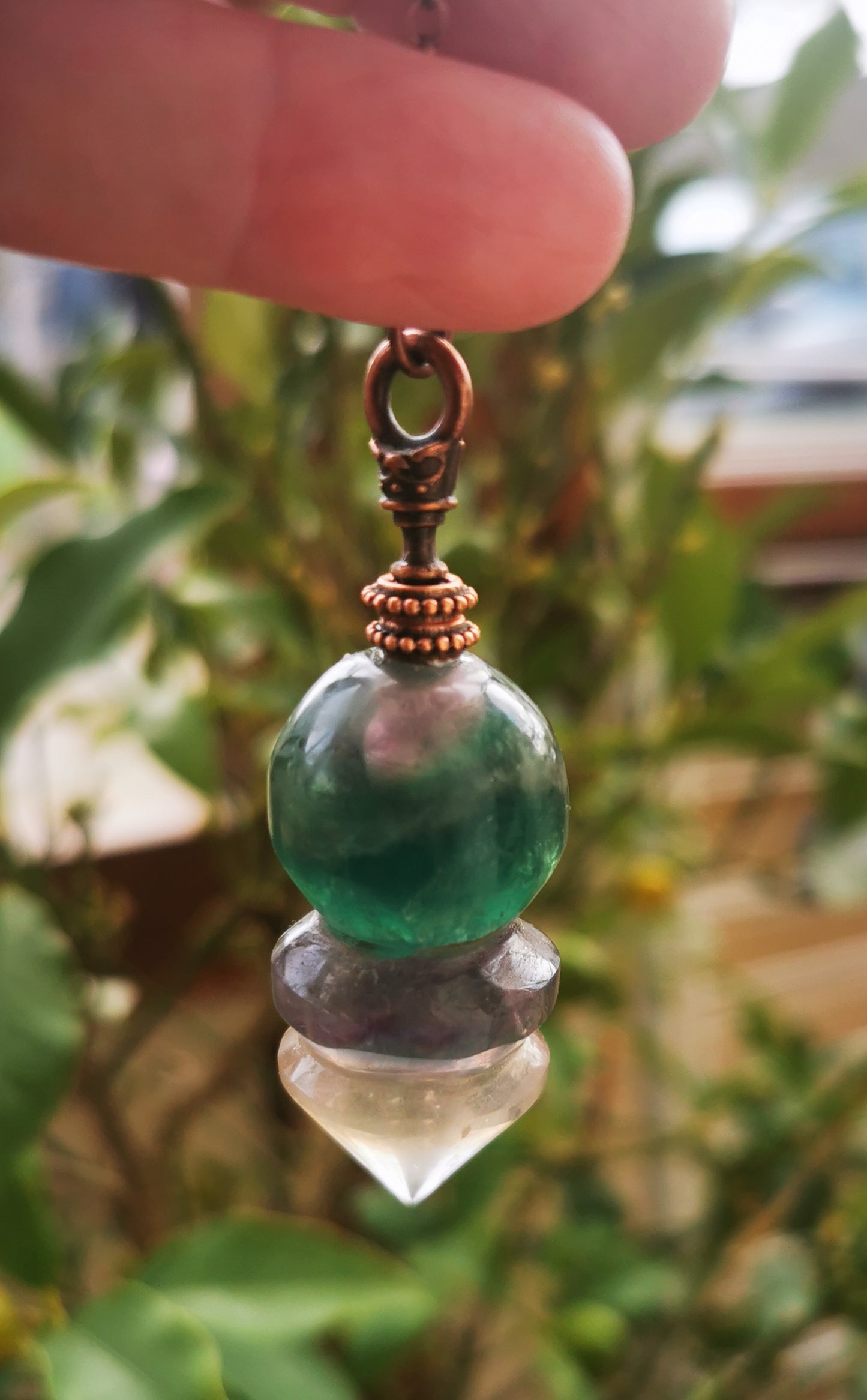 Fluorite arc en ciel - pendule de soin