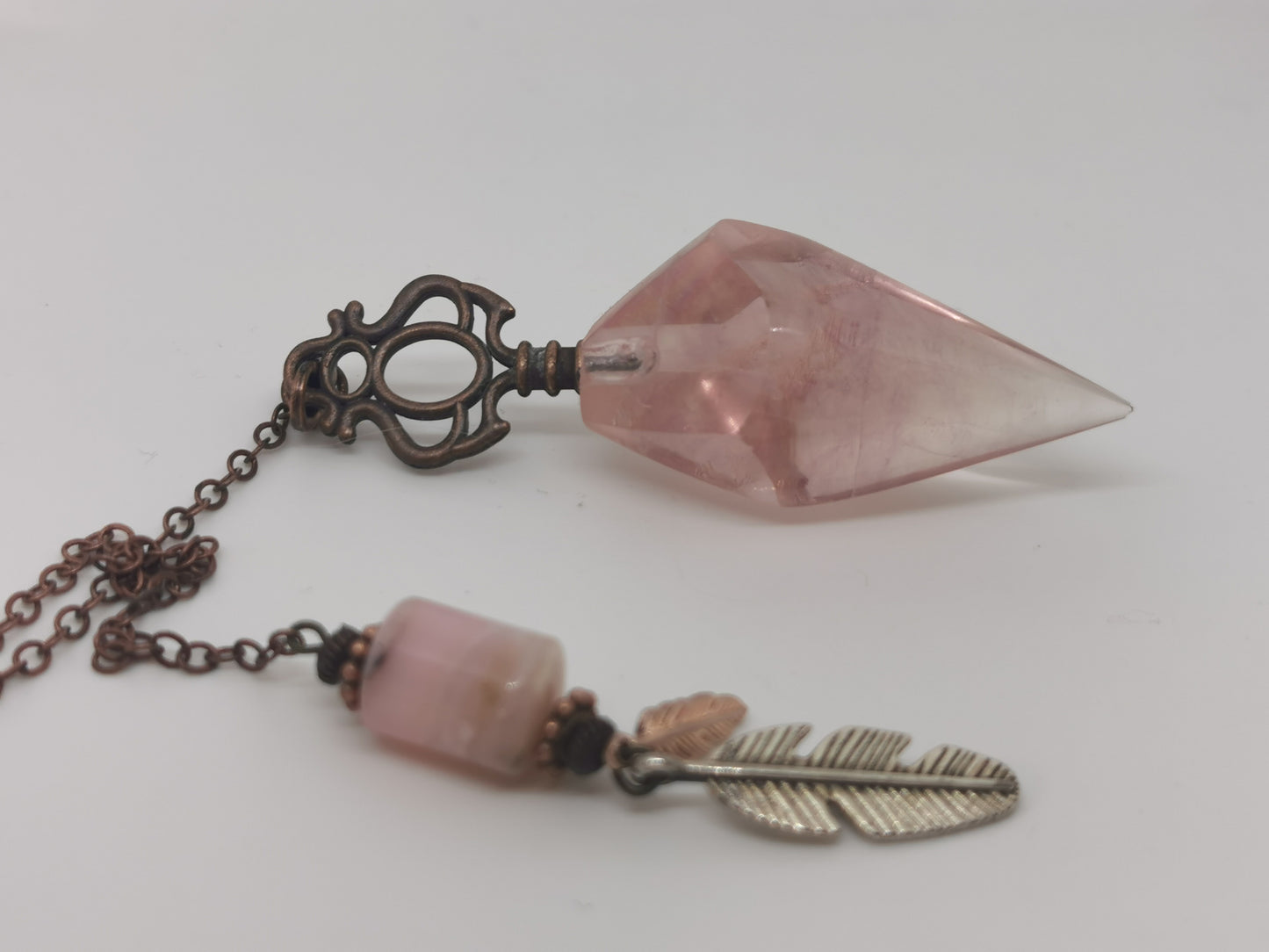 Fluorite rose-pendule de radiesthésie