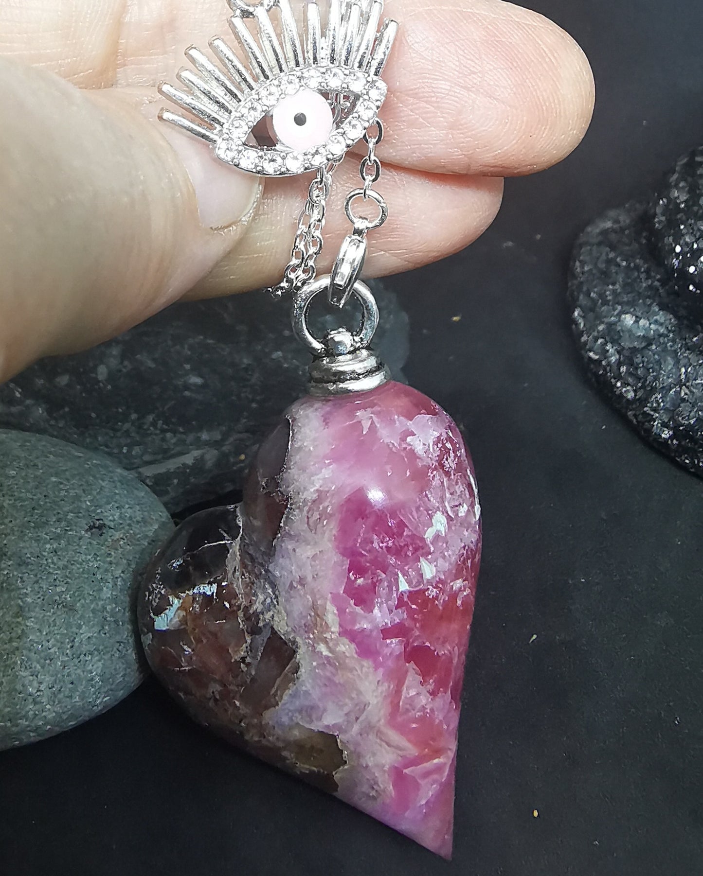 Cobaltocalcite Congo - le pendant-'ule cœur "special st valentin"