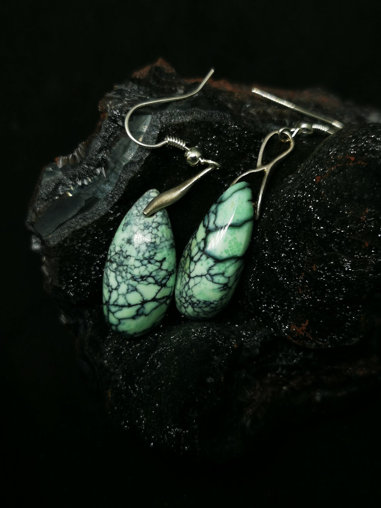 Variscite boucle d'oreille