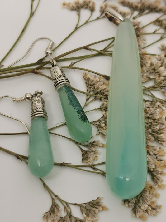 Smithsonite turquoise parure (cab+Bo)