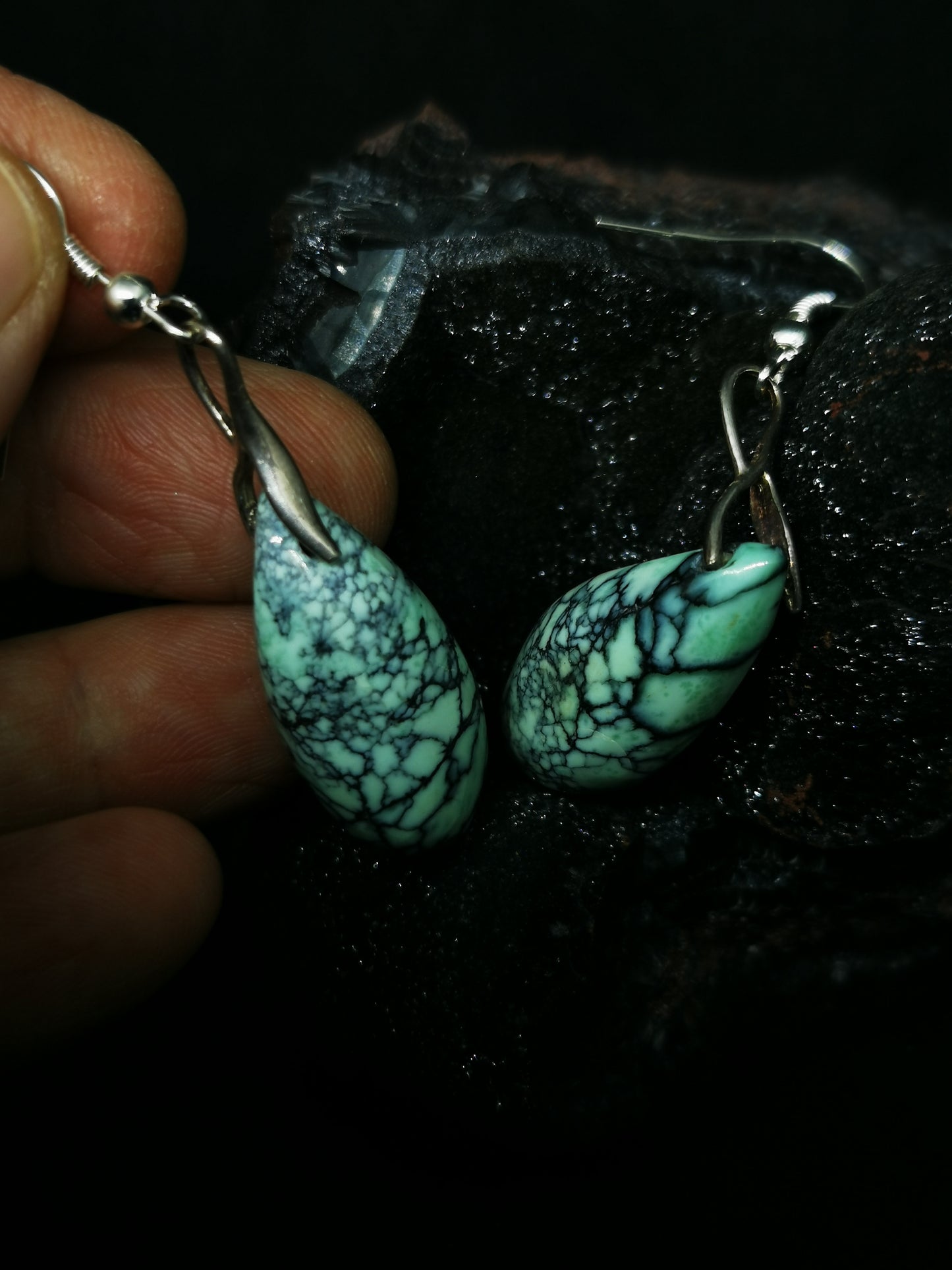 Variscite boucle d'oreille