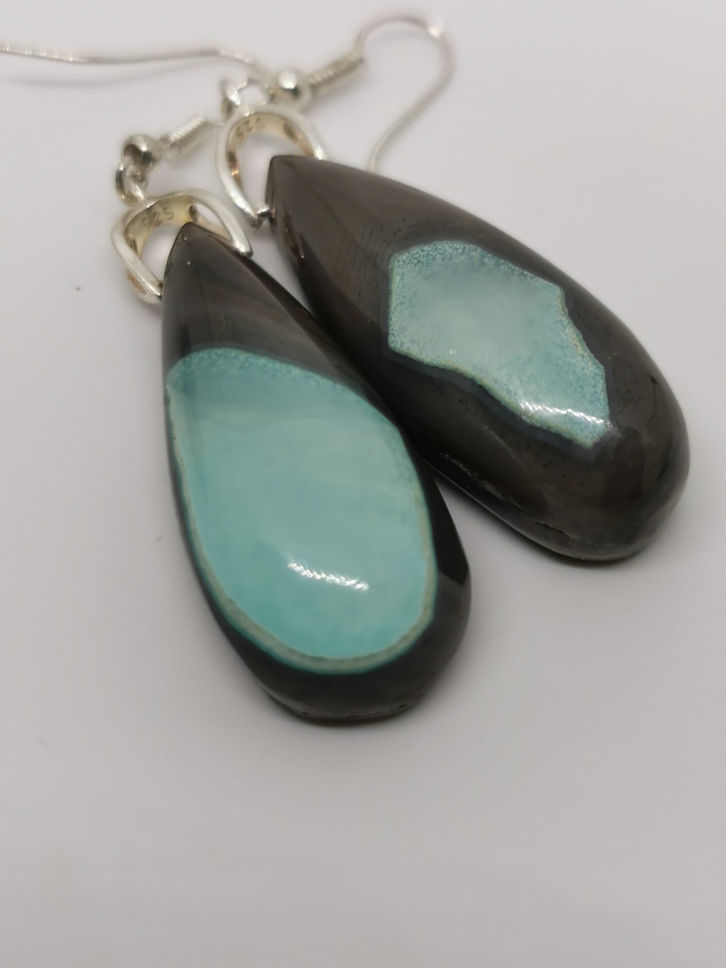 Smithsonite parure pendentif et boucle d'oreille.