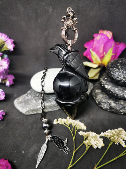 Obsidienne "le corbeau" pendule