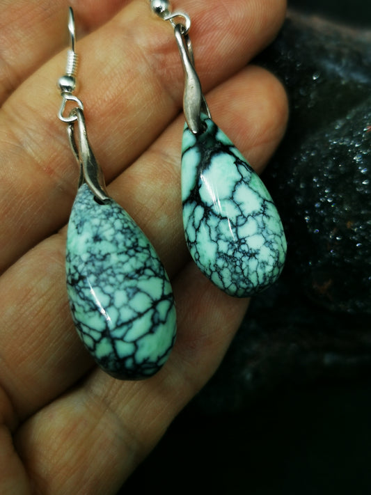 Variscite boucle d'oreille