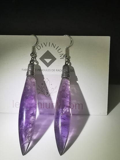 Boucle d'oreille en améthyste