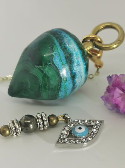 Chrysocolle malachite-pendule de soin