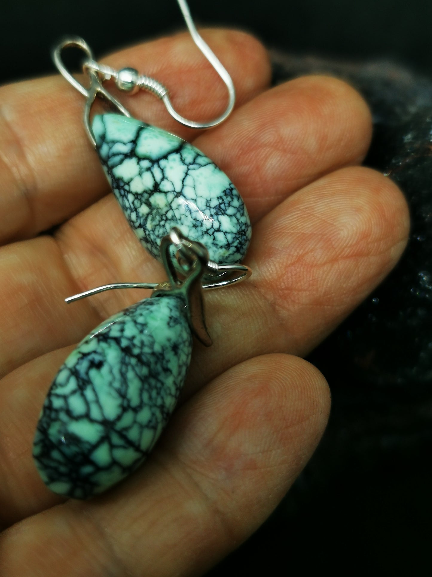 Variscite boucle d'oreille