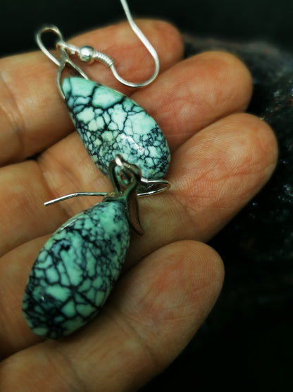 Variscite boucle d'oreille