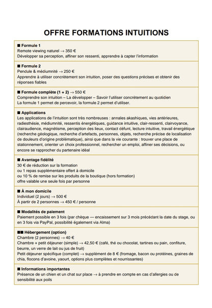 Stage V-" intuitions pendules & perceptions (formule 2)