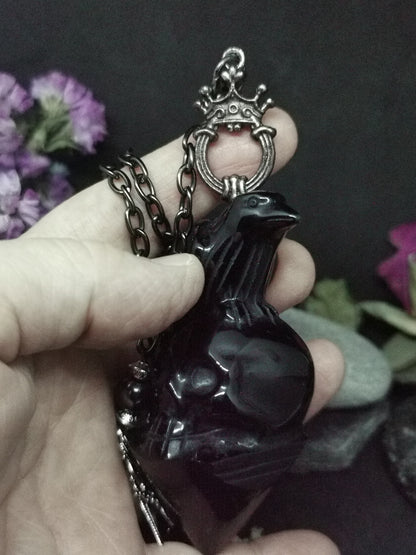 Obsidienne "le corbeau" pendule