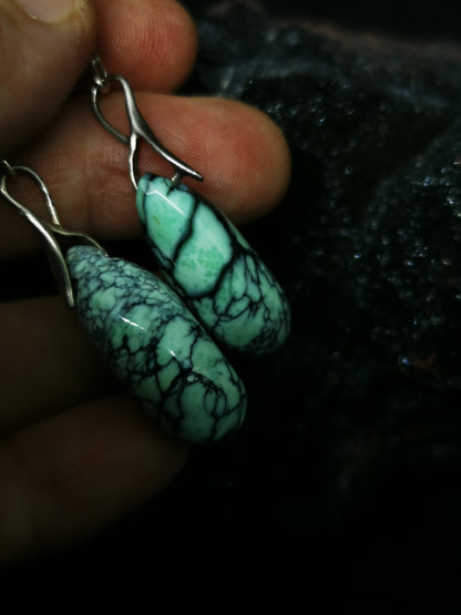 Variscite boucle d'oreille
