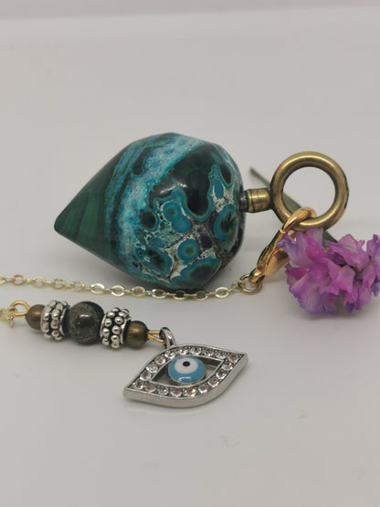 Chrysocolle malachite-pendule de soin