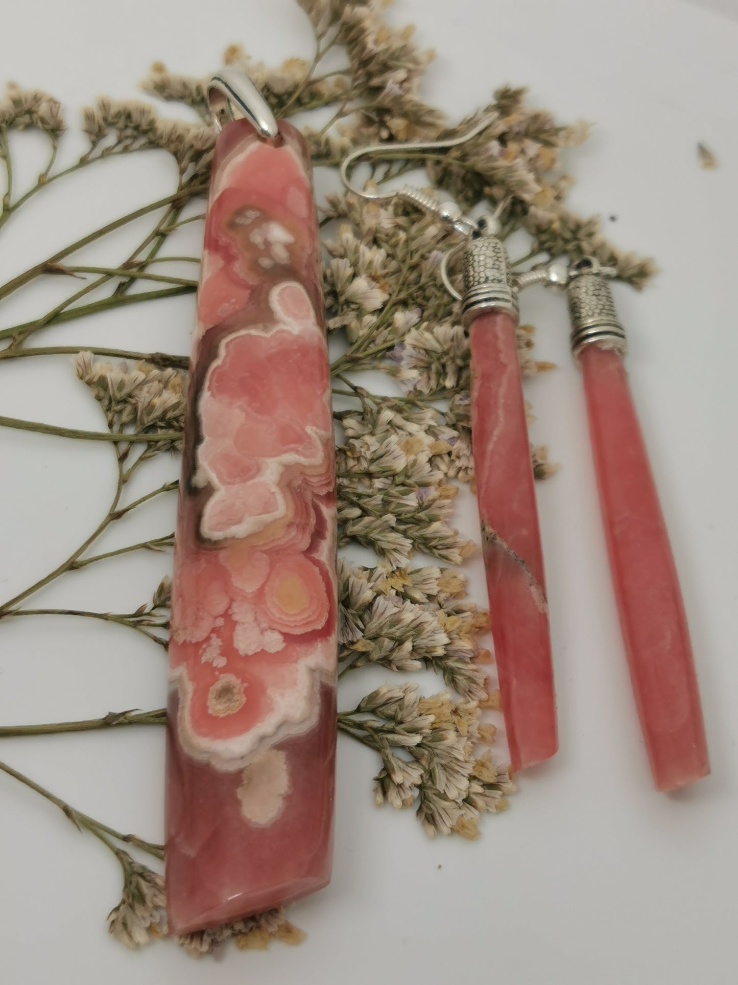Rhodochrosite parure bijoux (cab+Bo)