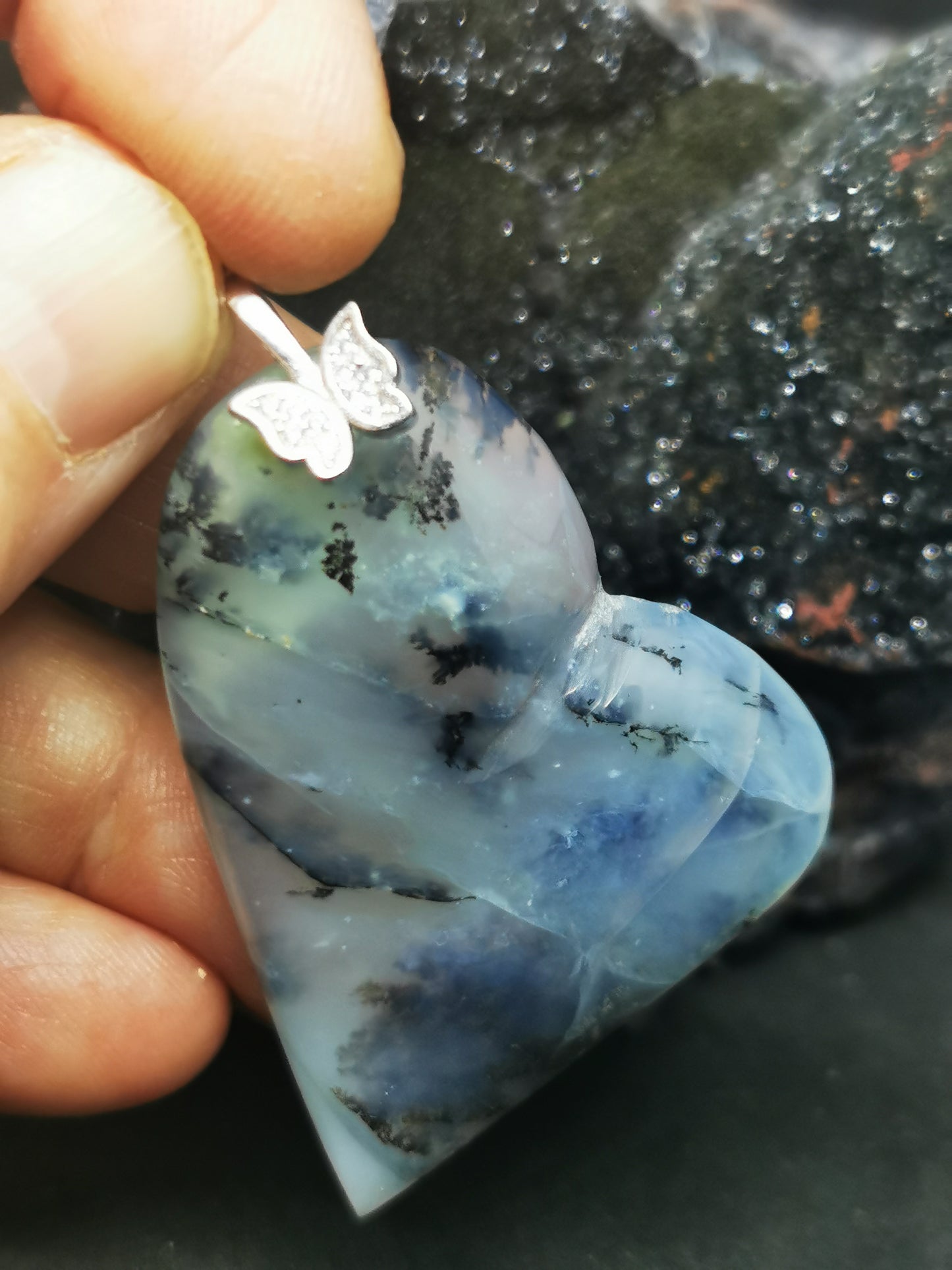 Pendentif Cœur d'opale