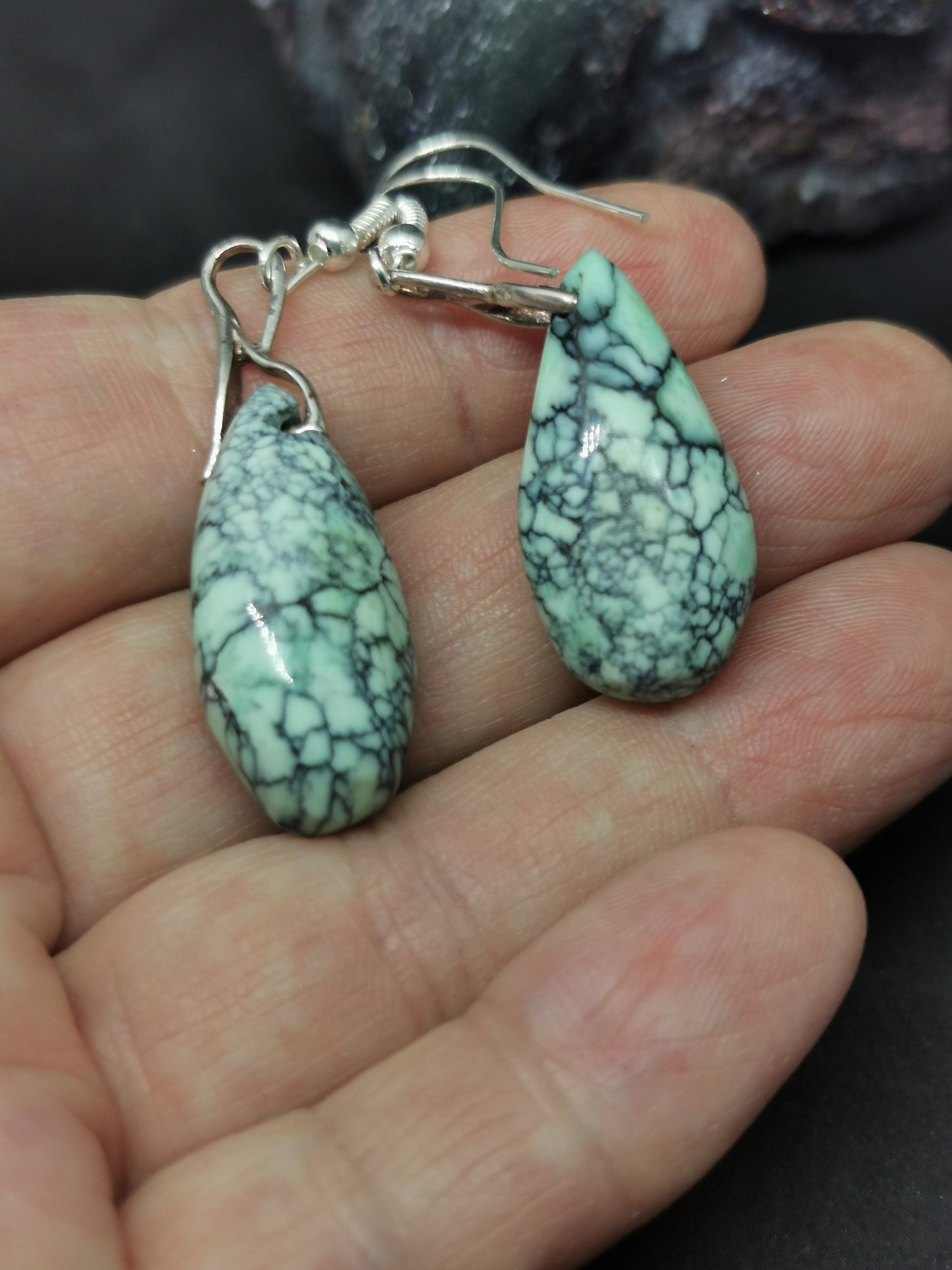 Variscite boucle d'oreille