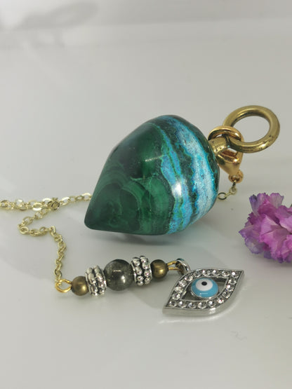 Chrysocolle malachite-pendule de soin
