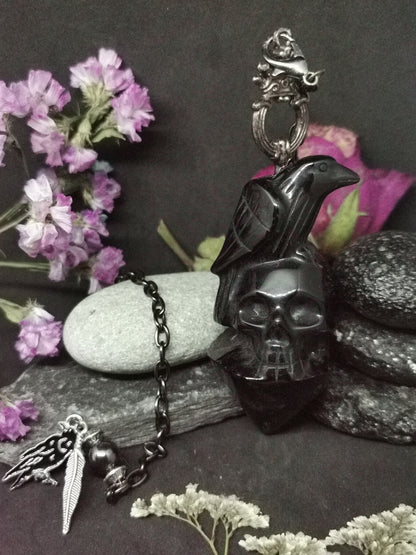 Obsidienne "le corbeau" pendule