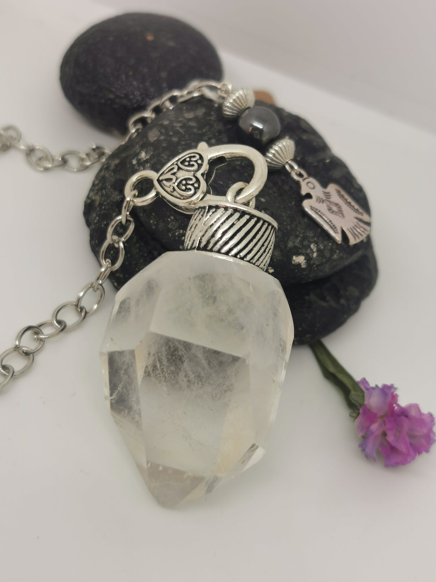 Cristal de roche Savoie-pendule de radiesthésie