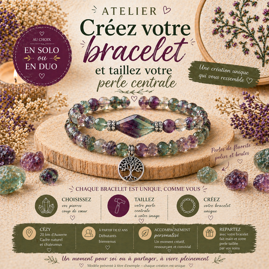 Créez et tailler votre bracelet-arrhes de réservation à cet atelier.