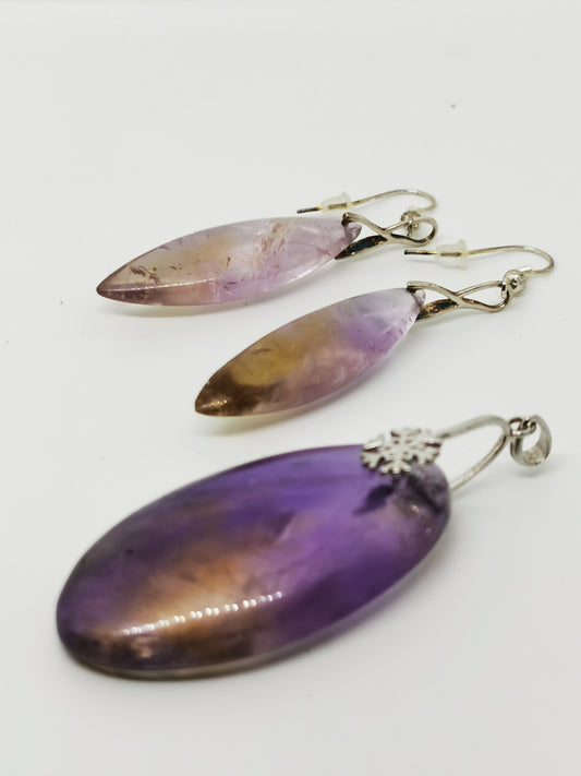 Ametrine parure bijoux (cab+Bo)