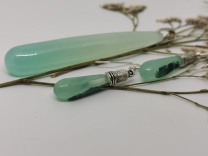 Smithsonite turquoise parure (cab+Bo)