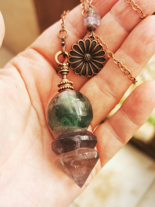 Fluorite arc en ciel - pendule de soin