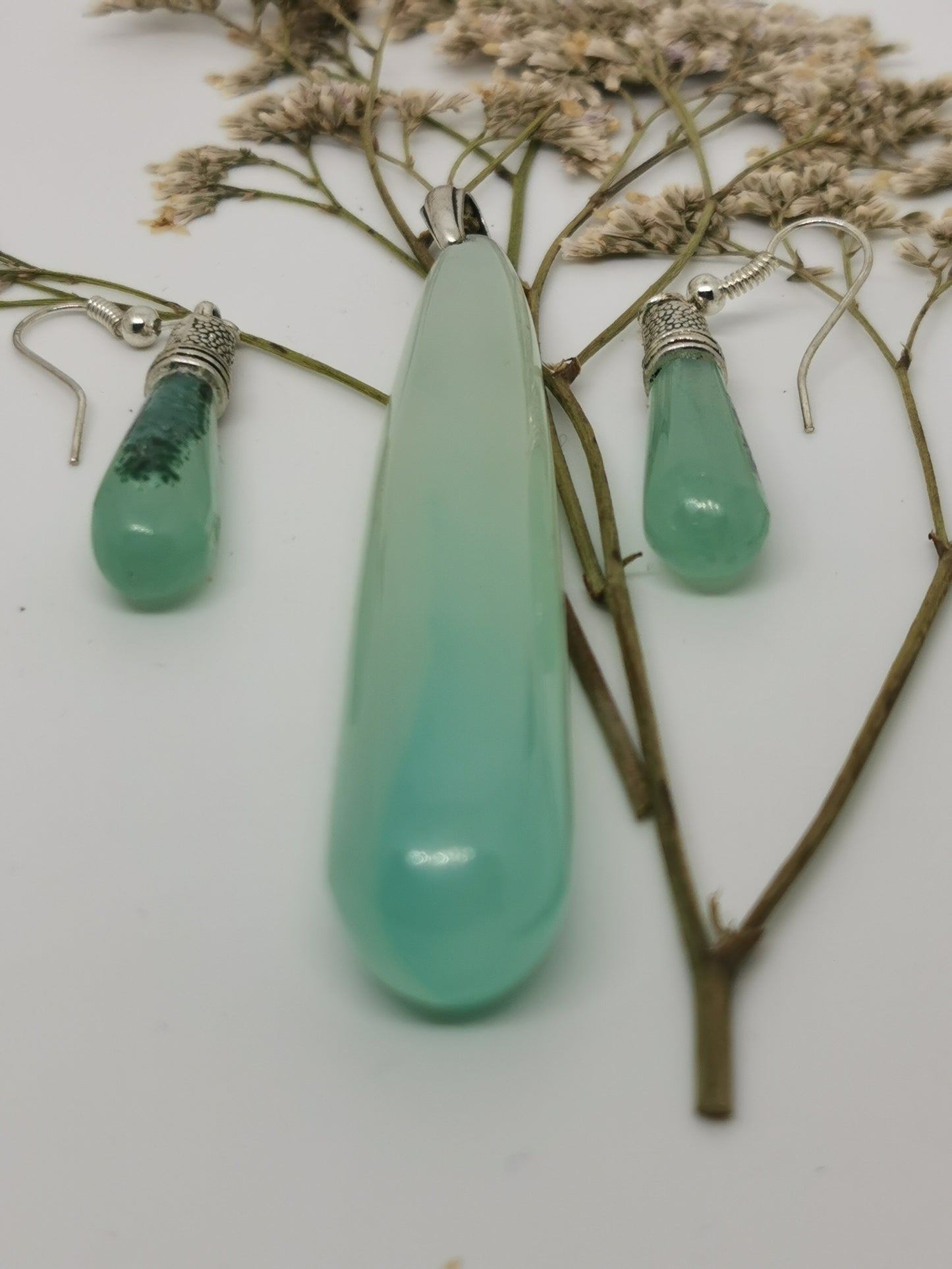 Smithsonite turquoise parure (cab+Bo)